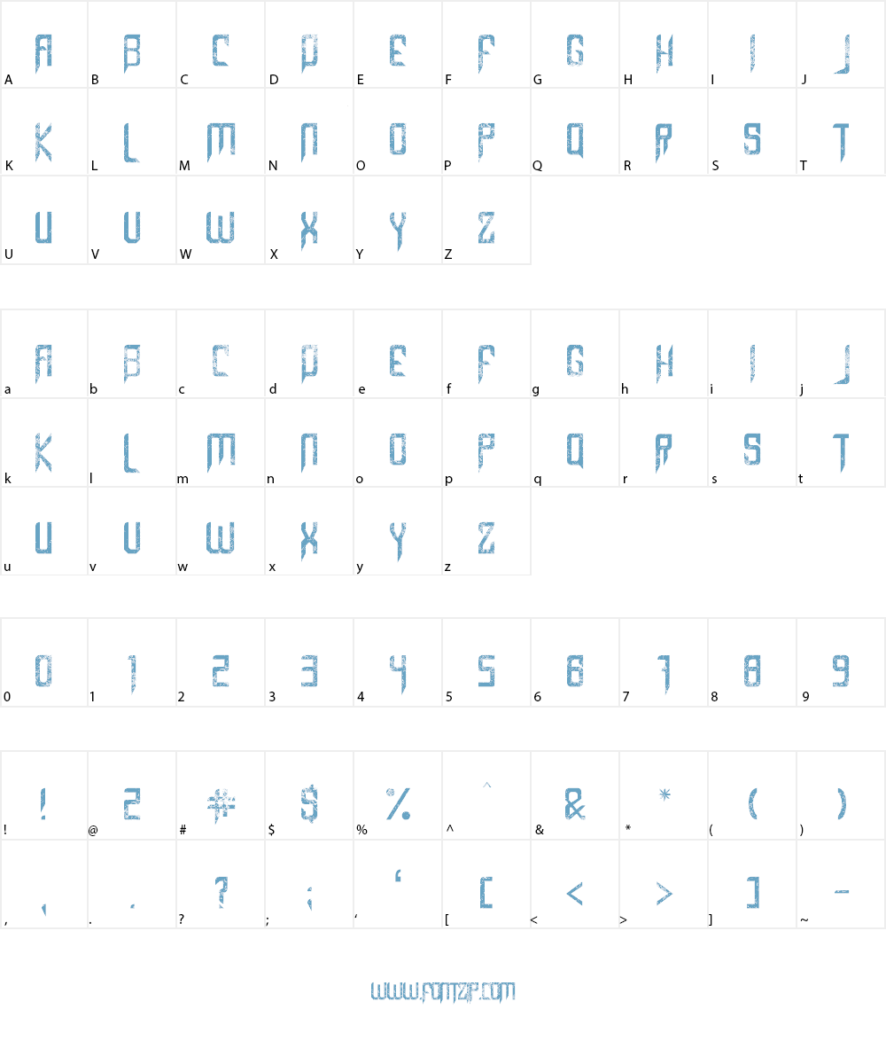 Capella (Rock) III Font Character